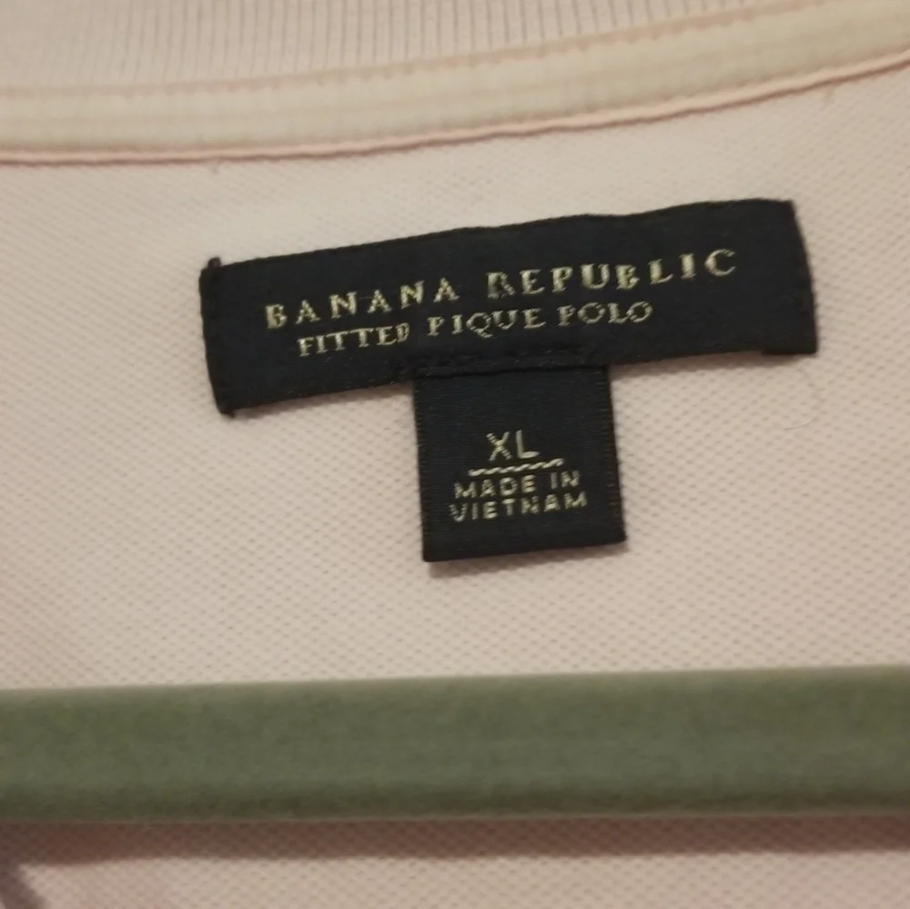 Banana Republic Men's light Pink Fitted Pique Polo Shirt Size XLarge EUC